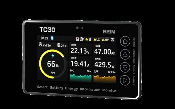 مانیتور باتری RV 3.0 اینچی TC30 با وضوح بالا، نشانگر باتری RV با صفحه لمسی، بلوتوث/وای‌فای