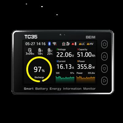 TC35 3,5-calowy monitor baterii z ekranem dotykowym, wysoką rozdzielczością, z BT/WiFi/Temp/stykami bezpotencjałowymi