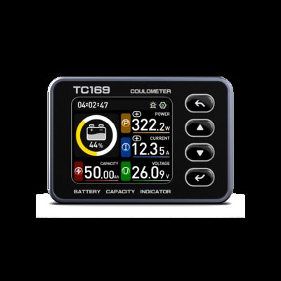 Goede prijs TC169 1,69 inch batterijmonitor met shunt kleurenscherm 8-80V 0-150A waterdichte batterijmonitor online