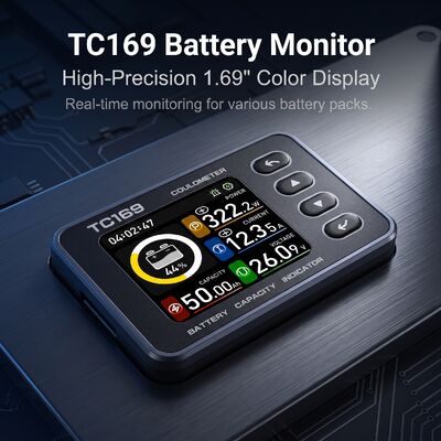 Harga yang bagus TC169 1.69'' Color LCD Battery Capacity Indicator SOC Voltage Current 1% Keakuratan 0-150A on line